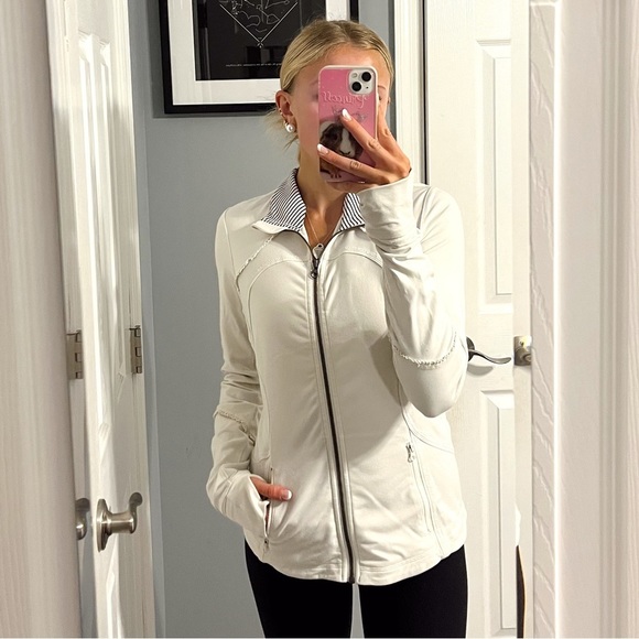 Lululemon White Zip Up Jacket - Picture 1 of 14